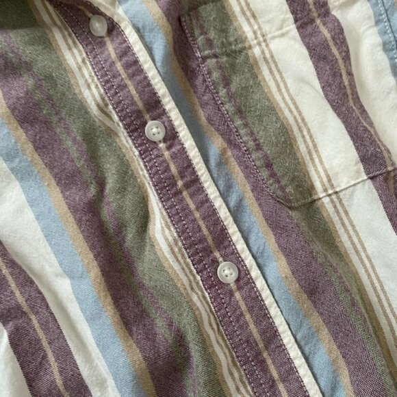 American Eagle Stripped Button Down Oversized Shirt - Picture 2 of 6